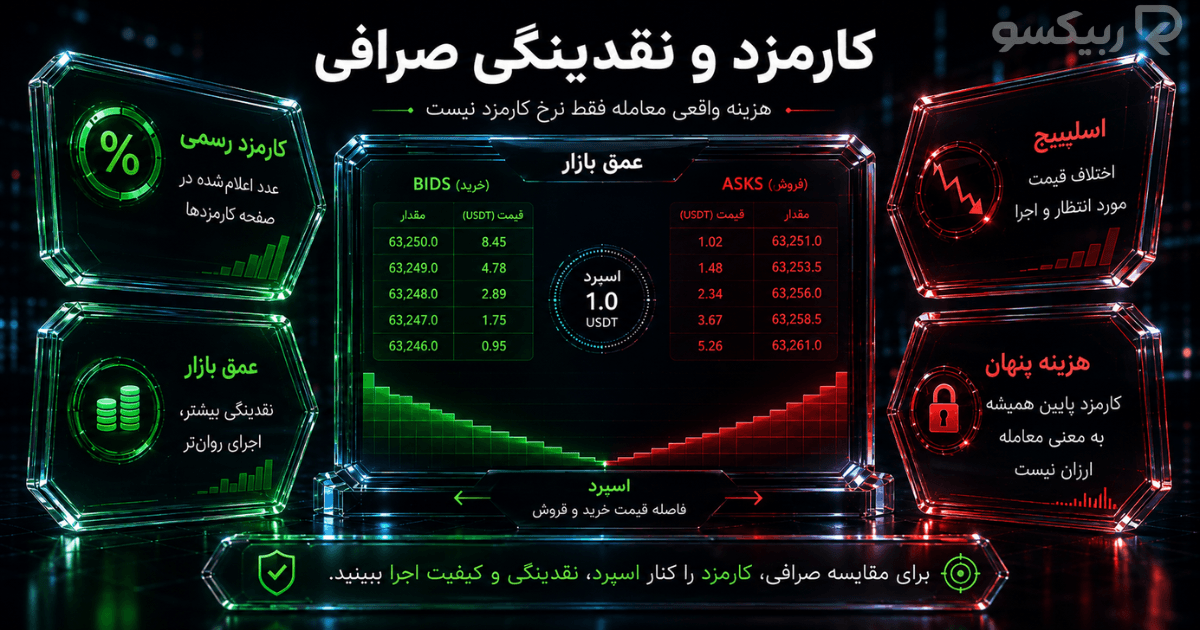 کارمزد و نقدینگی صرافی